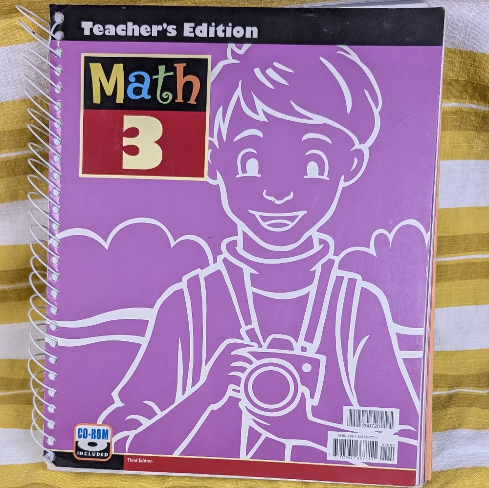 BJU Homeschool Math 3rd Grade Teachers Manual Third Edition CD Included